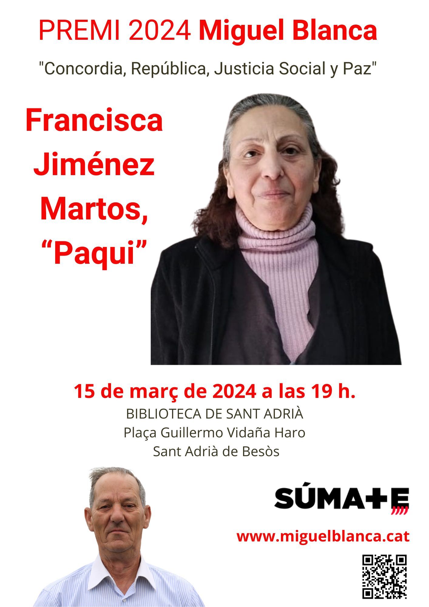 Cartell Paqui premi Blanca 